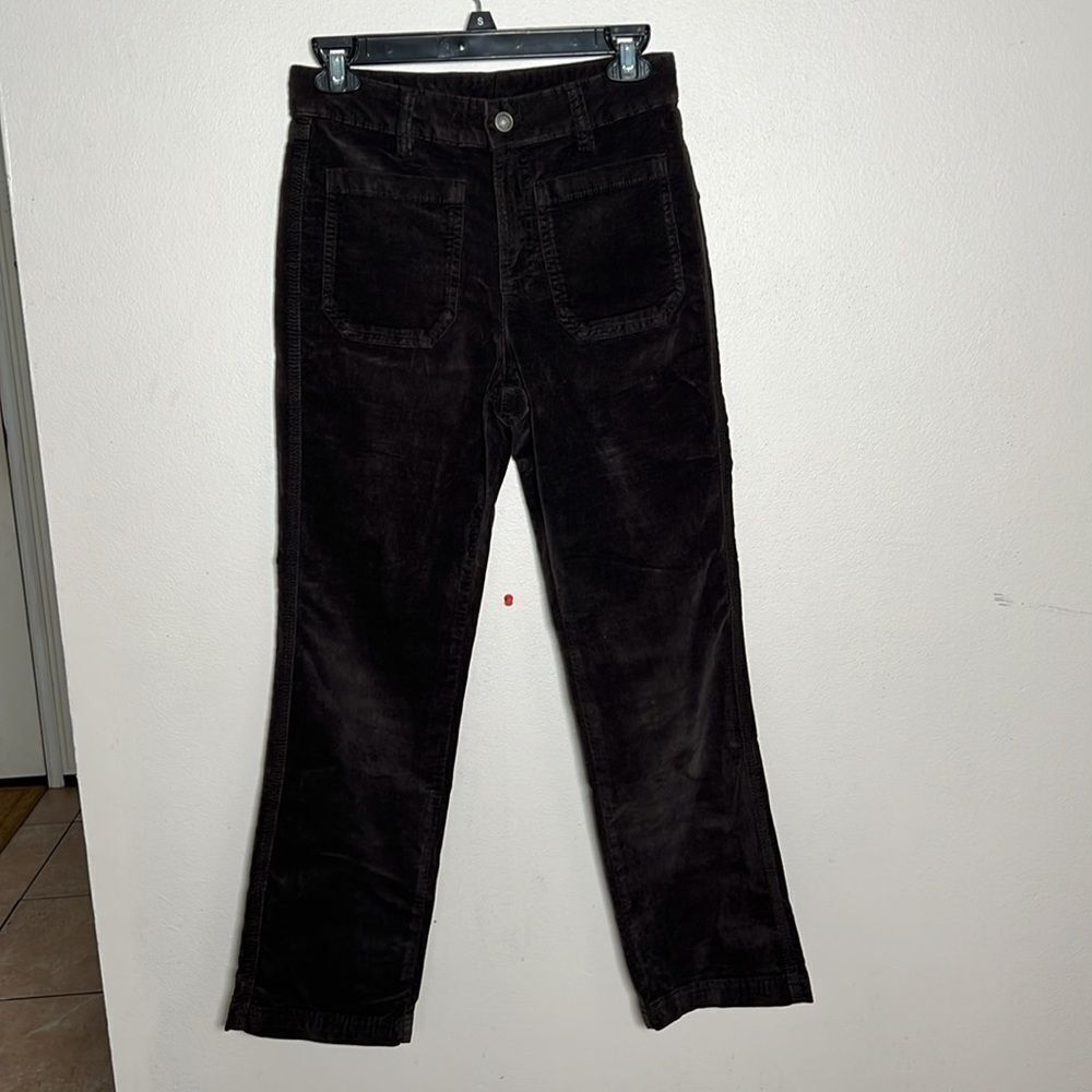 NWOT Free People Corduroy Velvet Flare High Rise Cropped Pants - Picture 4 of 10